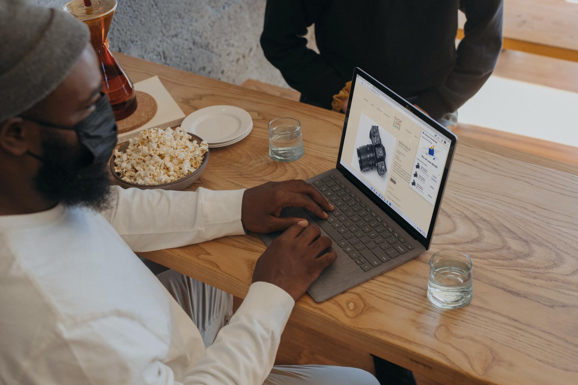 Man using Surface laptop
