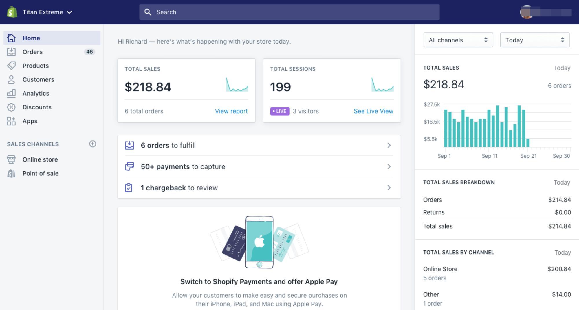 Shopify screenshot