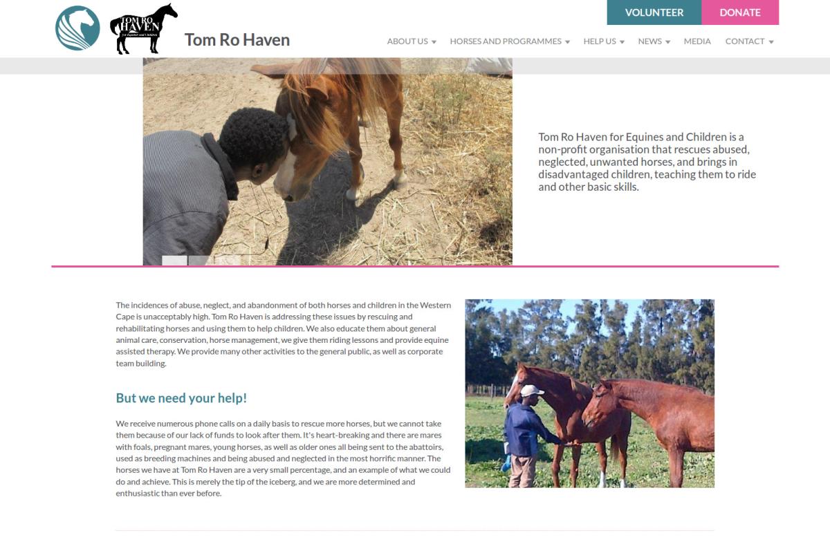 Tom Ro Haven website screenshot