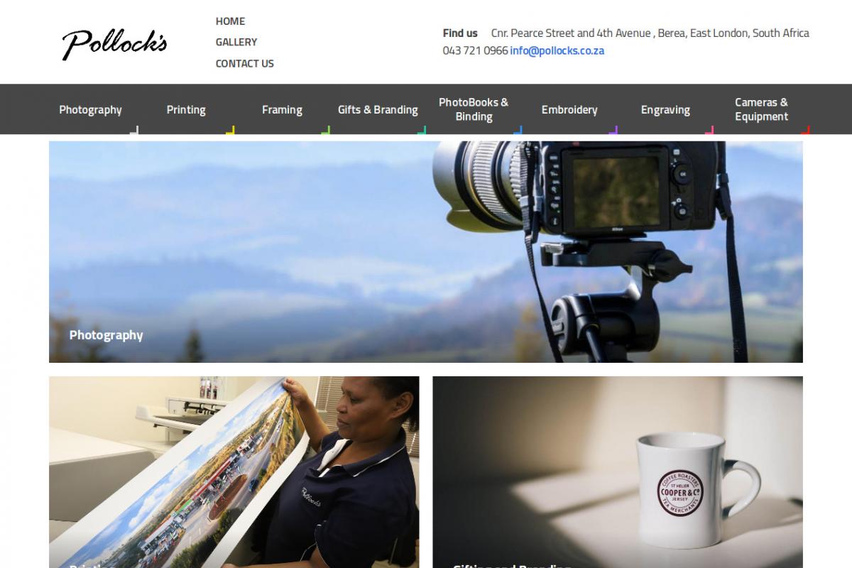 Pollocks website screenshot