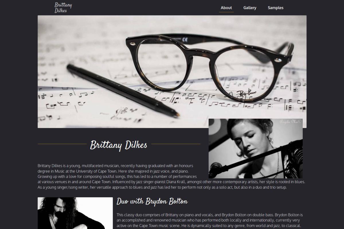 Brittany Dilkes website screenshot