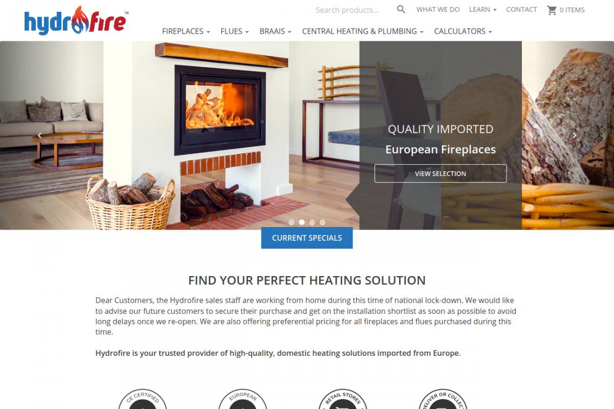 Hydrofire website screenshot