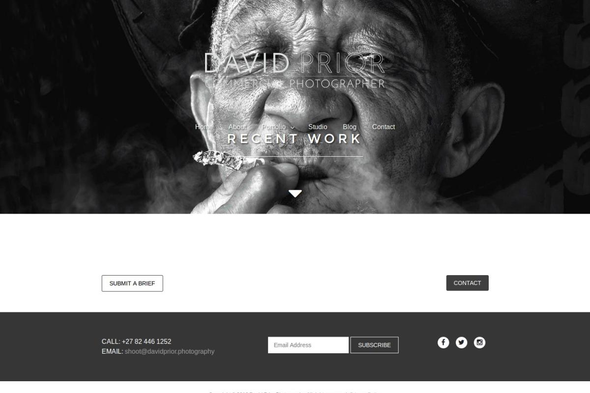 David Prior Photography website screenshot